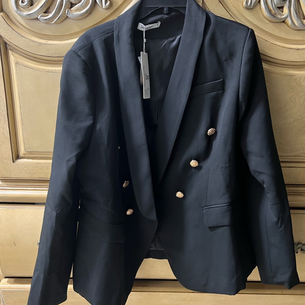 New never worn black blazer gold buttons
